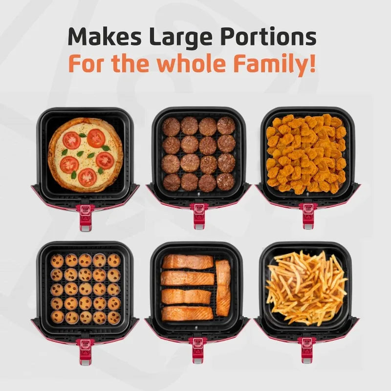 Air Fryer - 8.6 Quart Extra-Large Air Fryer, 2 Simple Dial Controls, 1800 Watts - Quick Heat Circulation Technology, Low Fat