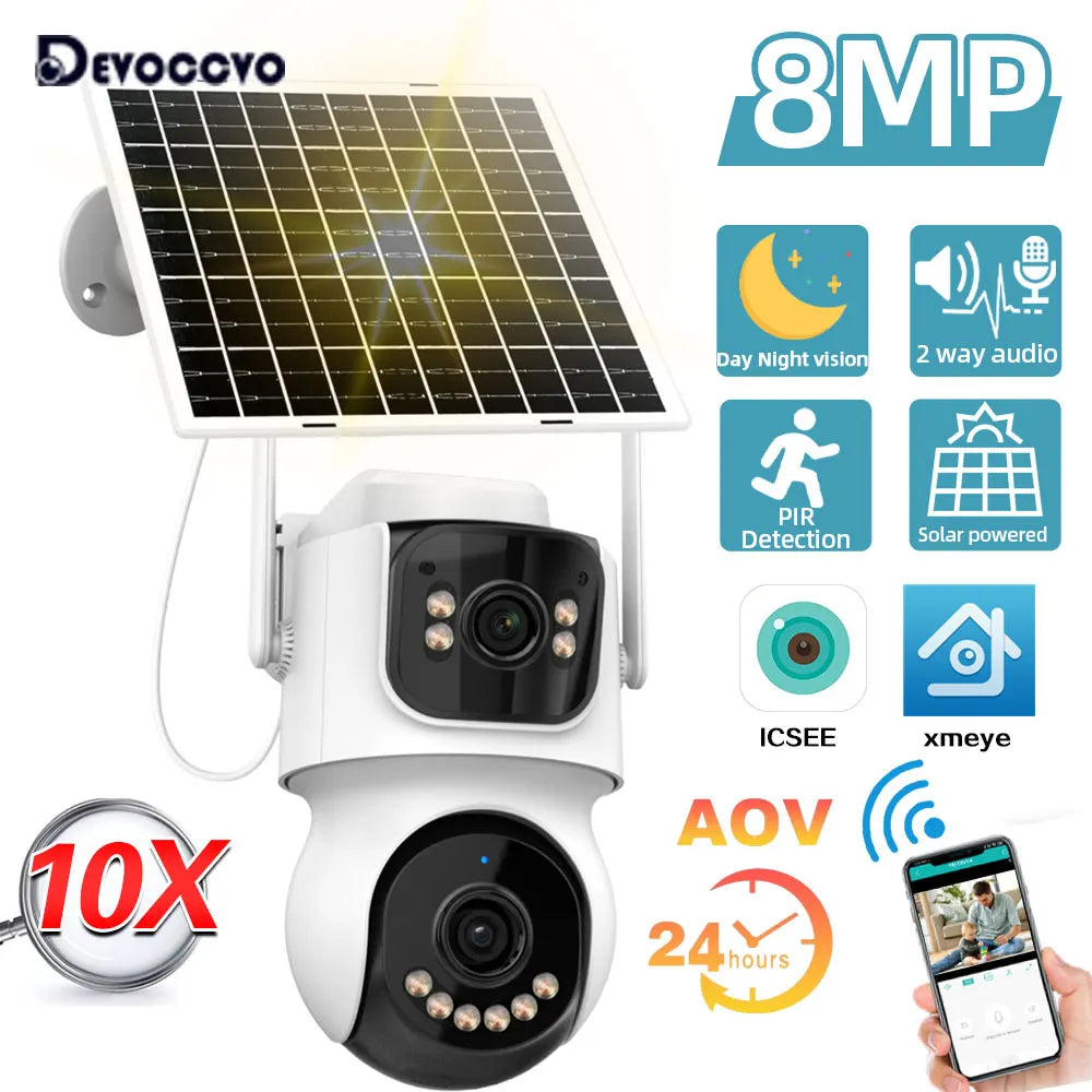 XMEYE 4G Solar Wireless PTZ Security Camera 4k 10X Zoom Dual Lens Human Detection AVO Wifi CCTV Video Surveillance Camera ICSEE