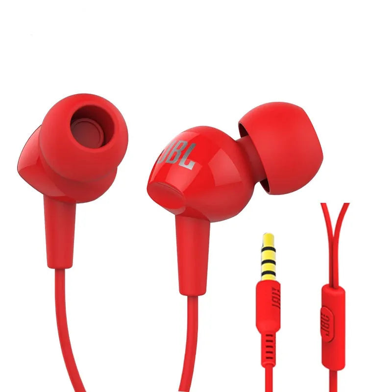 JBL C100SI Original Authentic Wired In Ear Headphones Sports Headphones 3.5mm Jack interface Built-in Microphone Button Design