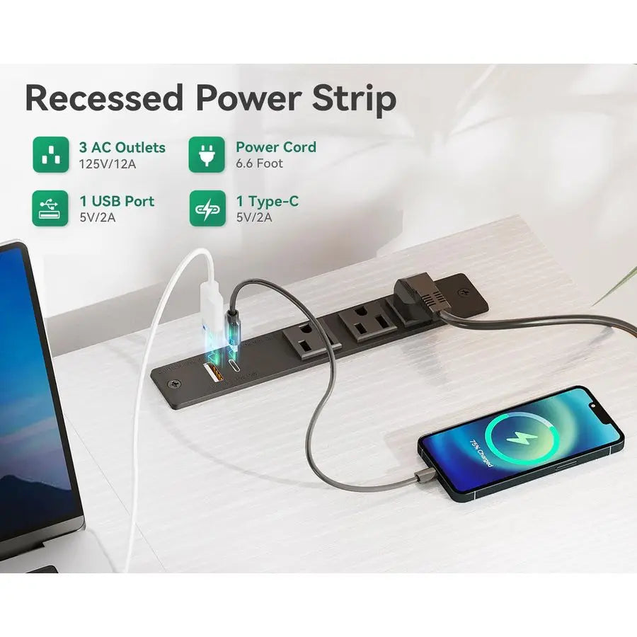 51 Inch Computer Desk with Drawers amp USB Power Outlets Reversible Home Office Desk with Storage Shelves, Work fro Customizable