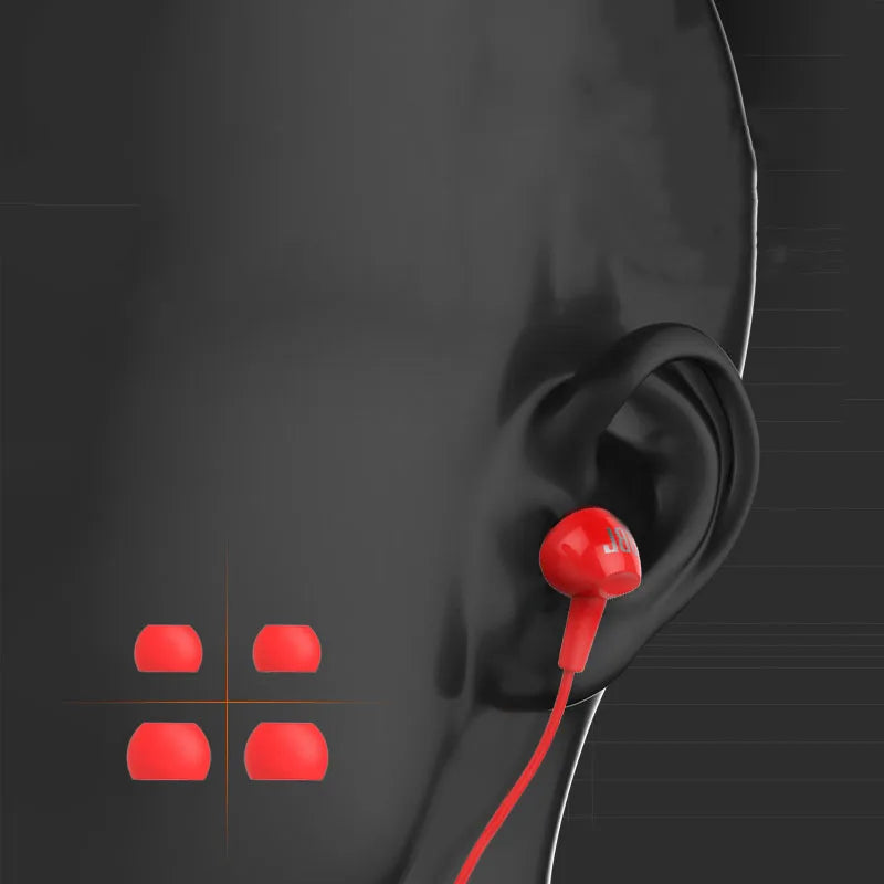 JBL C100SI Original Authentic Wired In Ear Headphones Sports Headphones 3.5mm Jack interface Built-in Microphone Button Design