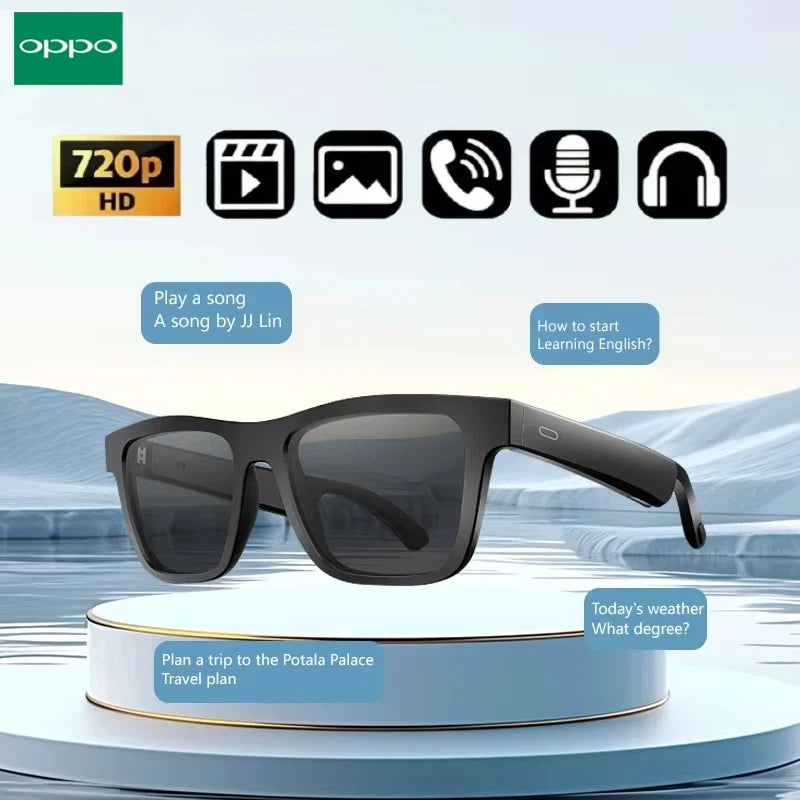 OPPO 8KHD AI Smart Glasses Photochromic Multifunction Bluetooth Calling Voice Assistant Music Player Translate Camera Glasses