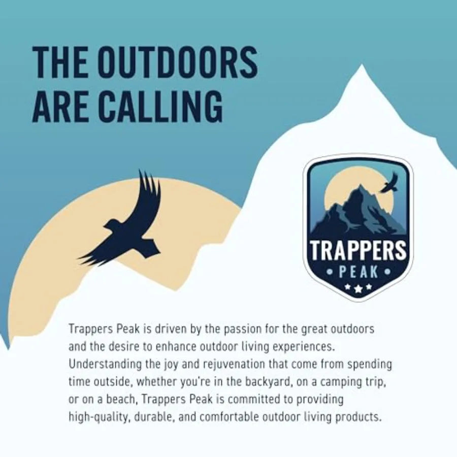 Trapper's Peak 3-Piece Folding Outdoor Patio Set Patio Chairs and Table Backyard Furniture Blue