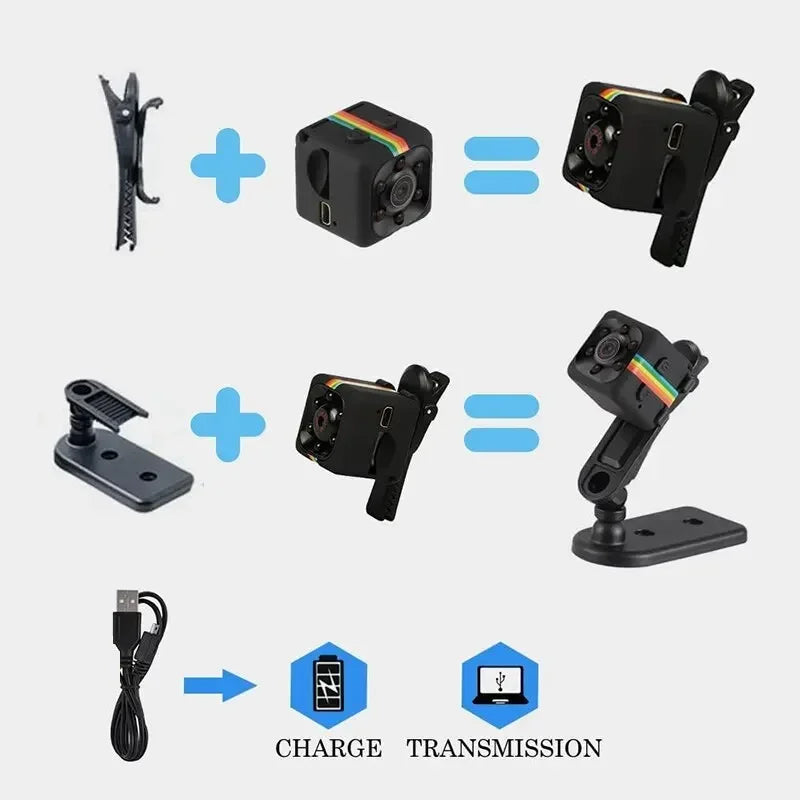 Video Voice Mini DV Recorder Indoor Covert Security Camera for Home and Office Mini Camera HD Portable Small Nanny Cam