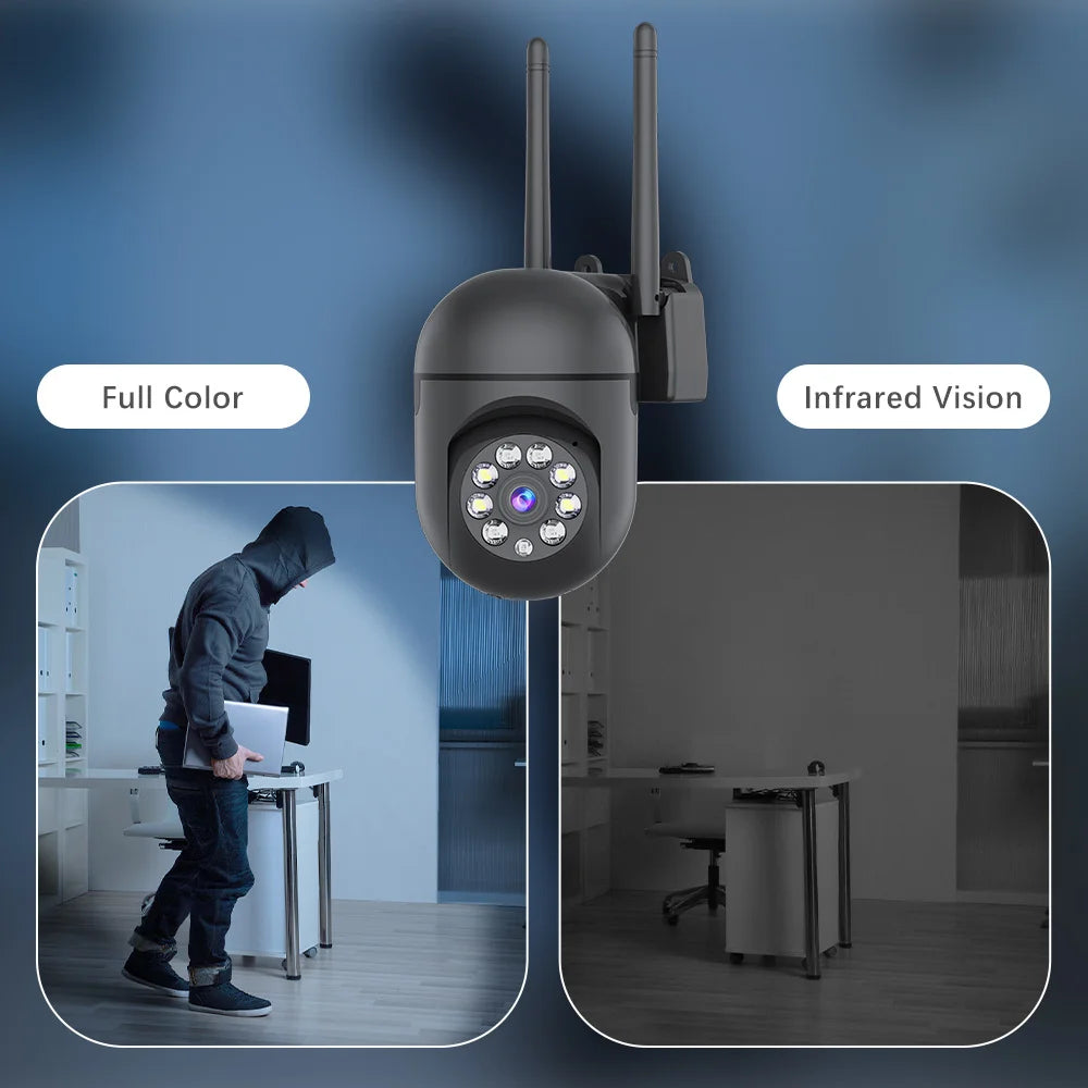 3MP WiFi Pan 355° Tilt 90°  Wireless Security Camera Full Color Night Vision Motion Detection Two-Way Audio Automatic Camera