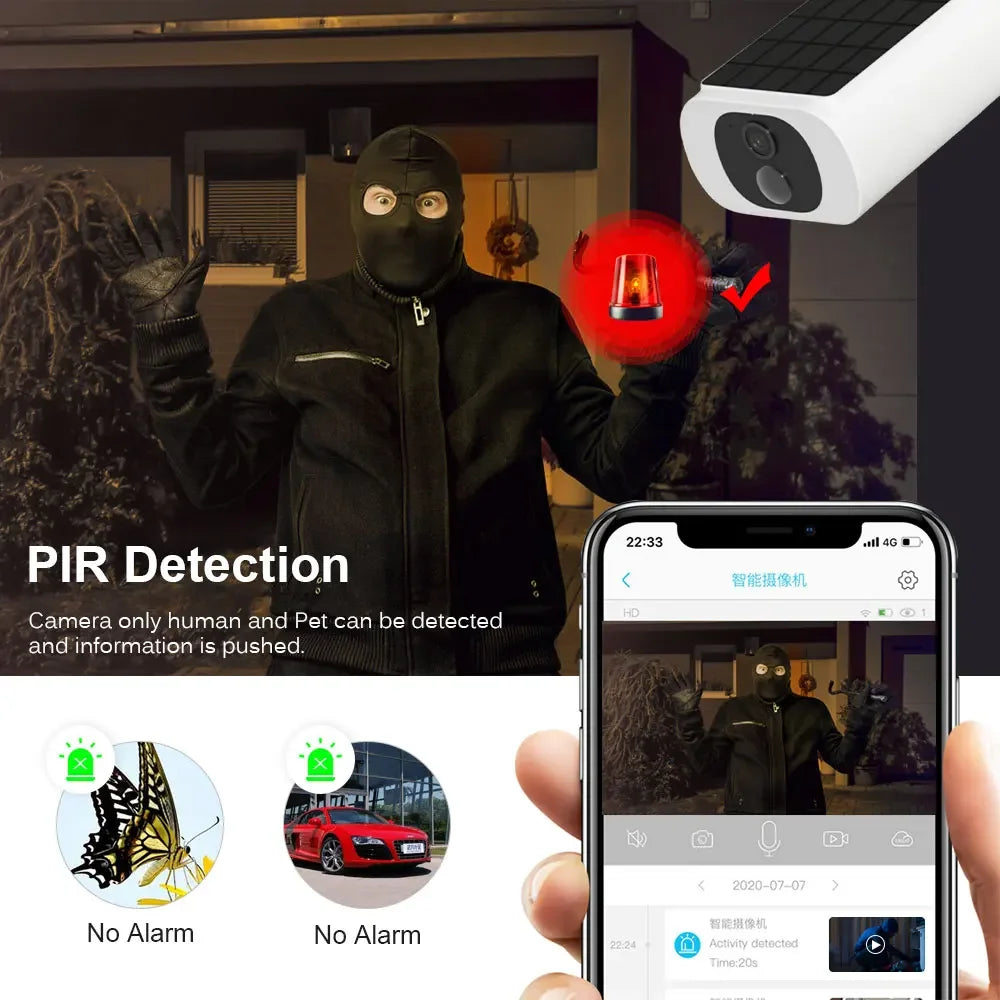 Smart life 4G Solar Bullet Camera Outdoor 5MP Waterproof Battery Powered CCTV Surveillance Security Camera Wireless Two Way Audi