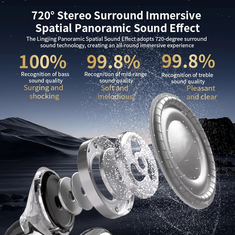 AI translation Q108 Wireless Earphones Bluetooth 6.0 Ultra long battery life Stereo Noise Reduction Bass HIFI Touch Earphones