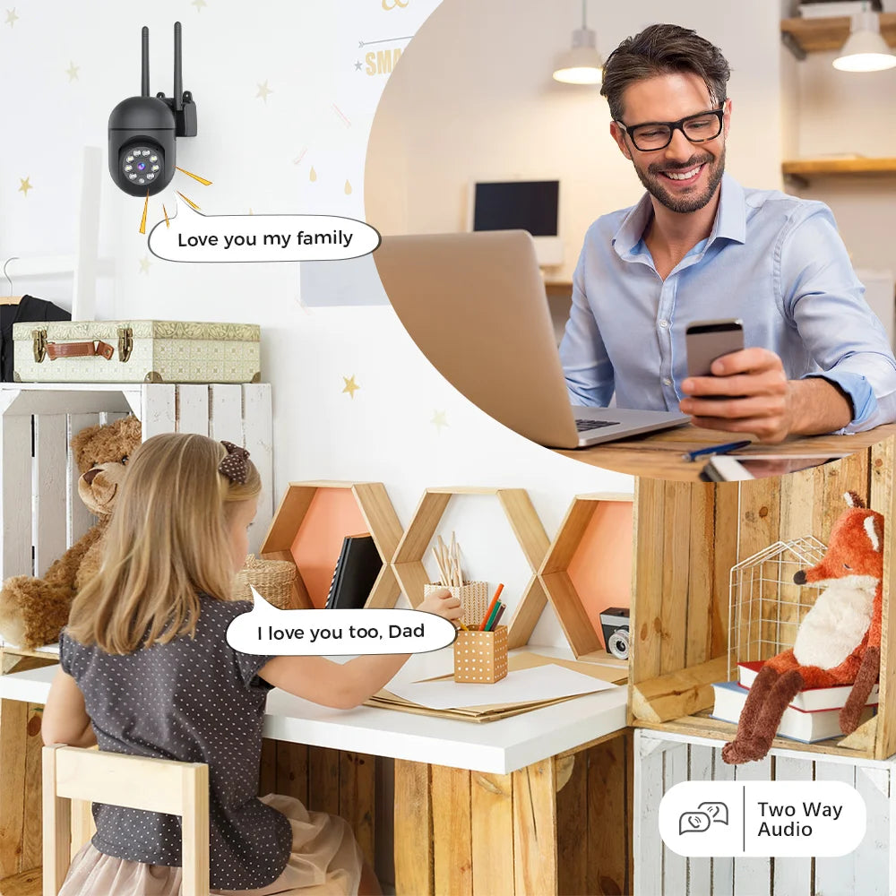 3MP WiFi Pan 355° Tilt 90°  Wireless Security Camera Full Color Night Vision Motion Detection Two-Way Audio Automatic Camera