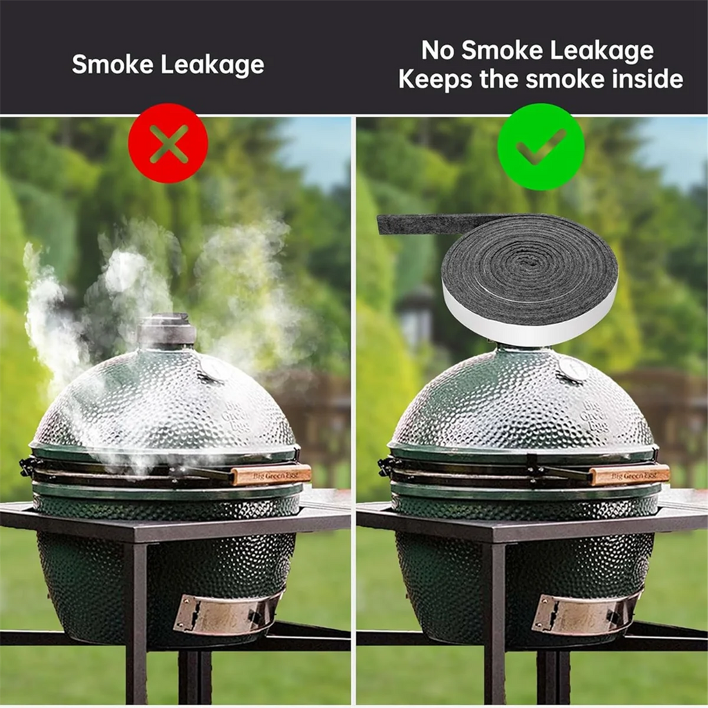 A11I High Temp Grill Gasket for Ceramic Lid Top BBQ Smoker Gasket,Self Stick 15 Ft Long,7/8in Wide,1/8in Thick