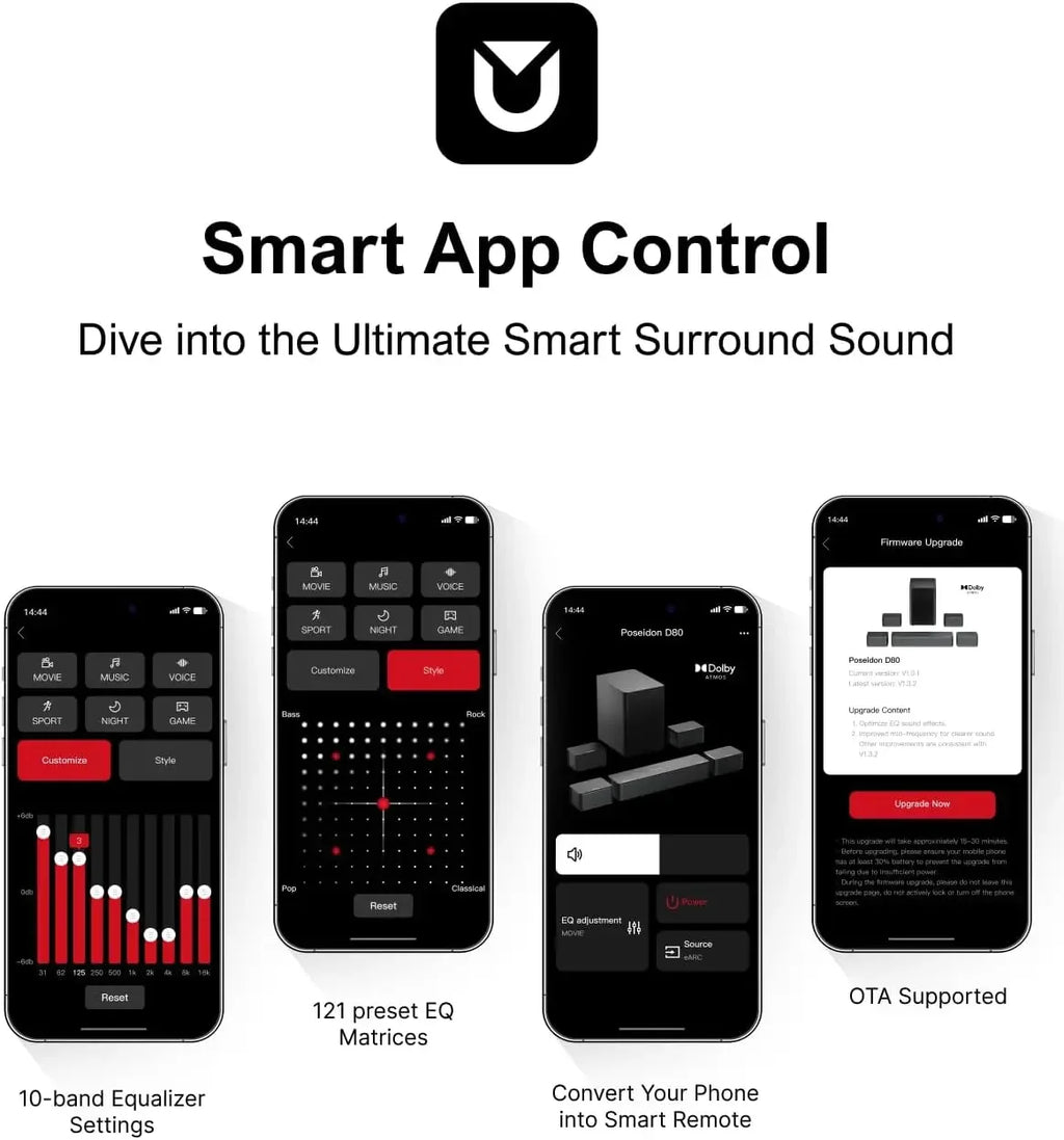 5.1 CH Surround Sound Bar with Dolby Audio, Sound Bars for TV,Wireless Subwoofer & Rear Speaker,Dolby Digital Plus,Bluetooth 5.3