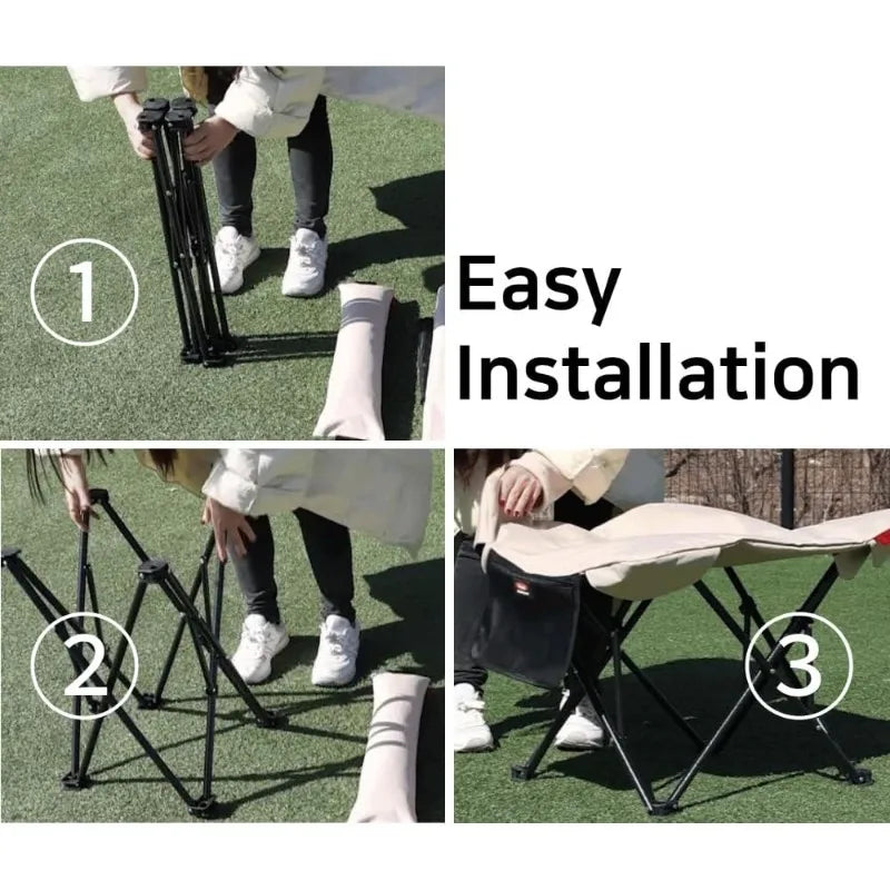 Two Heights In One, Dog Bed Cot For Pet, Waterproof Mesh, Adjustable Height, Indoor/Outdoor (Beige, Large)