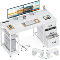 51 Inch Computer Desk with Drawers amp USB Power Outlets Reversible Home Office Desk with Storage Shelves, Work fro Customizable