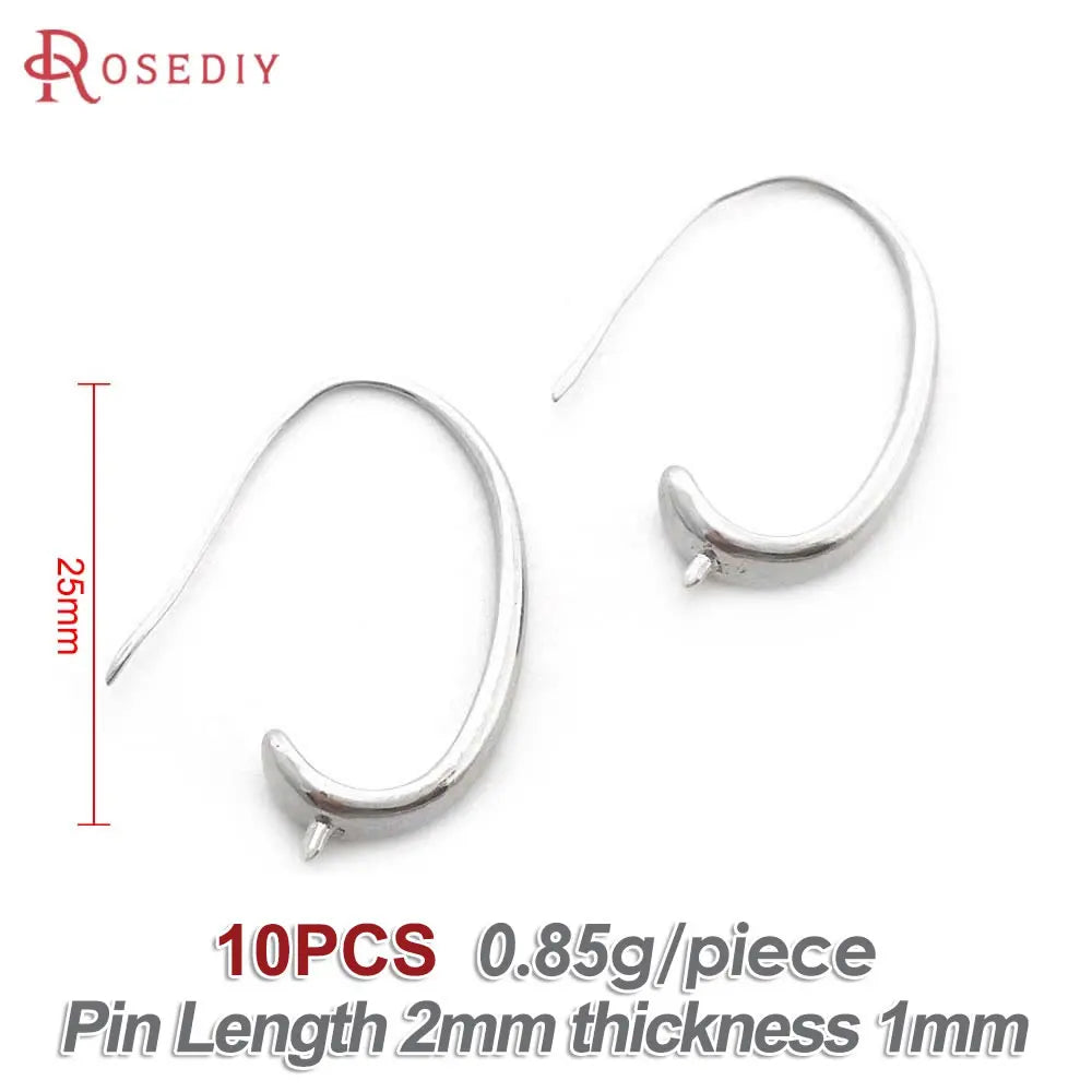 18K Gold Color Brass Can fit Half Hole Beads with Half Pins Earrings Hooks High Quality Jewelry Making Diy Findings Accessories