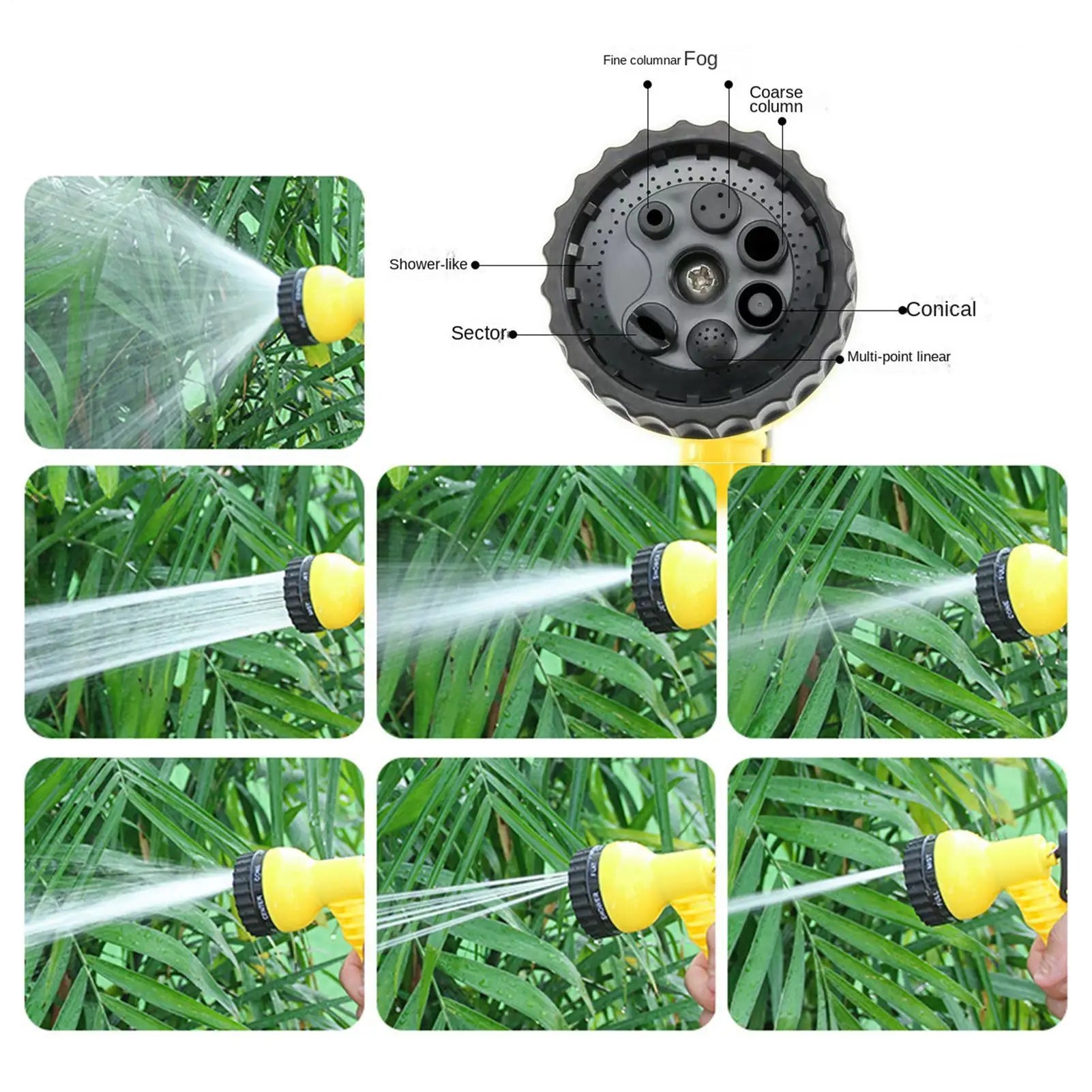 Garden Hose Sprayer Nozzle With 7 Watering Patterns Hose Spray Nozzle For Lawn Outdoor Outside Yard Patio Car Wash Cleaning Pet