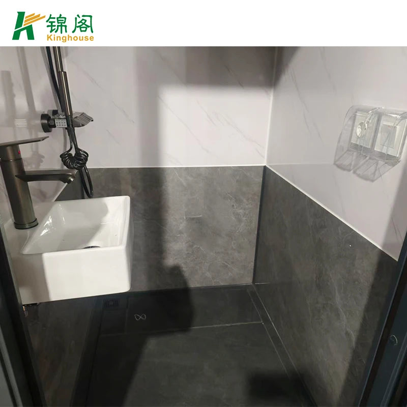 Portable Mobile Shower Unit Luxury Outdoor One Piece Shower Cabin With Built In Sink For Sale