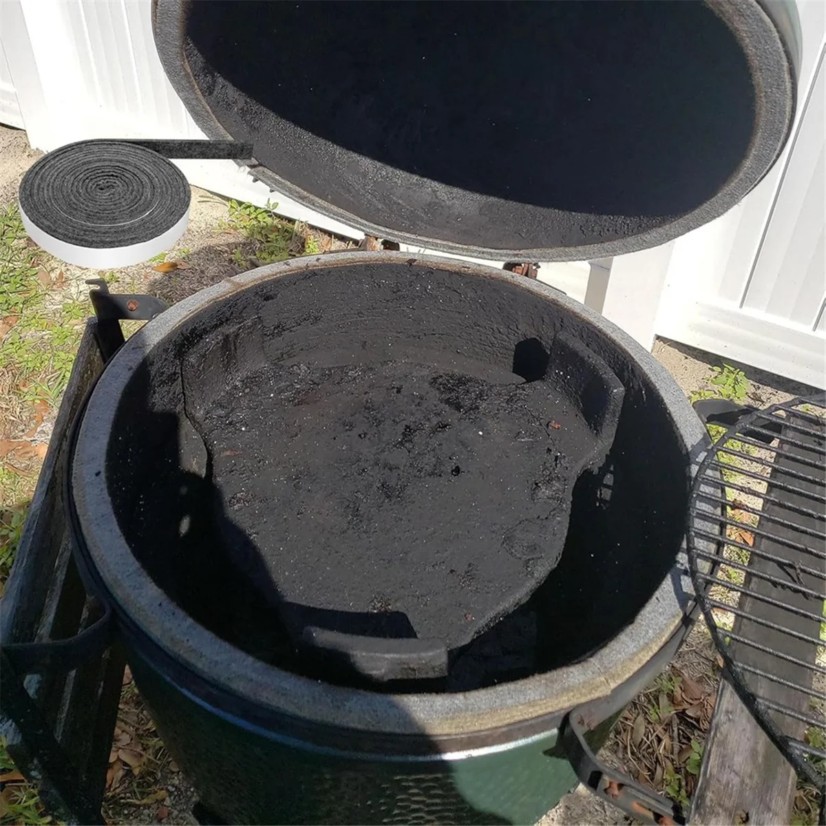 A11I High Temp Grill Gasket for Ceramic Lid Top BBQ Smoker Gasket,Self Stick 15 Ft Long,7/8in Wide,1/8in Thick