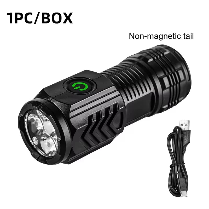 New Ultra Powerful Flashlight 3 Core LED Mini Tactical Flashlight Three-eyed monster LED flashlight