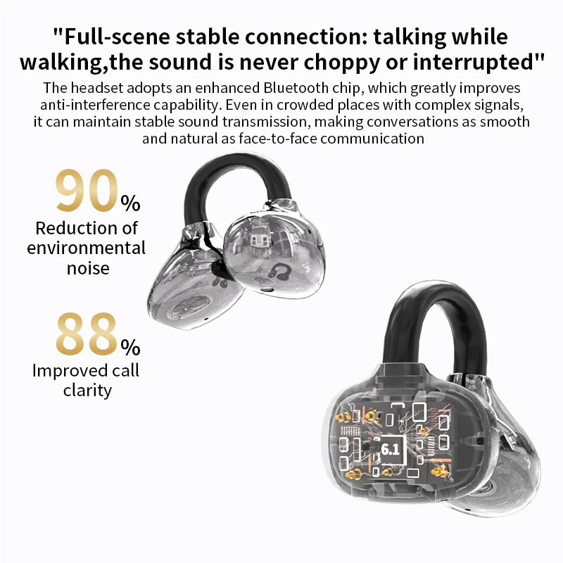 AI translation Q108 Wireless Earphones Bluetooth 6.0 Ultra long battery life Stereo Noise Reduction Bass HIFI Touch Earphones