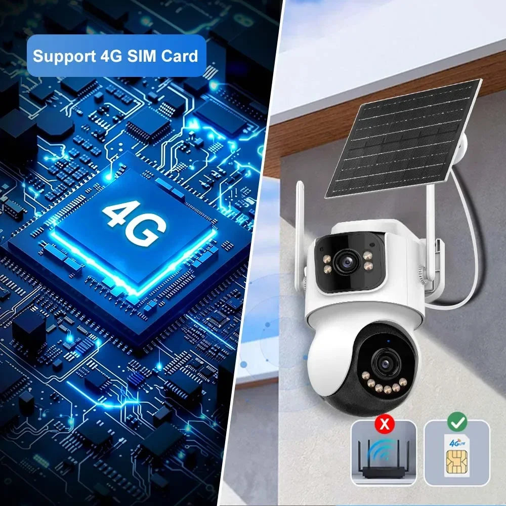 XMEYE 4G Solar Wireless PTZ Security Camera 4k 10X Zoom Dual Lens Human Detection AVO Wifi CCTV Video Surveillance Camera ICSEE