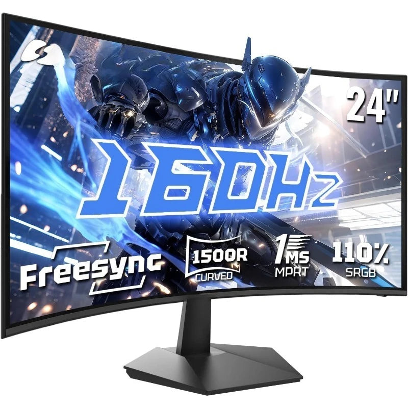 24 Inch Curved 160Hz Gaming Monitor,1500R Curved FHD 1080P ,MPRT 1ms Fast VA Display,Freesync,HDR DP1.4, VESA Support