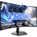 24 Inch Curved 160Hz Gaming Monitor,1500R Curved FHD 1080P ,MPRT 1ms Fast VA Display,Freesync,HDR DP1.4, VESA Support