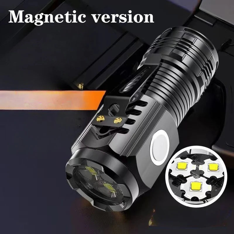New Ultra Powerful Flashlight 3 Core LED Mini Tactical Flashlight Three-eyed monster LED flashlight